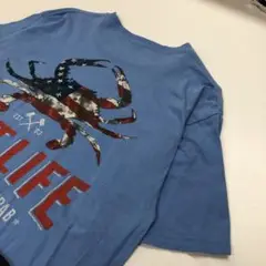 SALT LIFE カニ 半袖Tシャツ ブルー メンズM