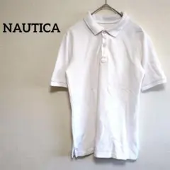 NAUTICA ポロシャツ 半袖 白/ホワイト 古着