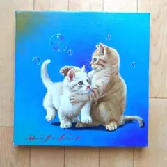 八代亜紀　『リラックス』　猫　油彩　絵画油絵原画 Amazon.co.jp: 八代亜紀 リラックス 猫 油彩 絵画油絵原画