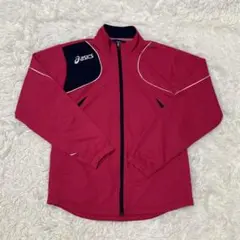 希少▲asics アシックス▲スポーツウェア 長袖ジャージ ピンクM ジッパー