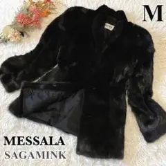 ♢MESSALA♢SAGAMINK ファーコート 銀タグ ブラック 9号