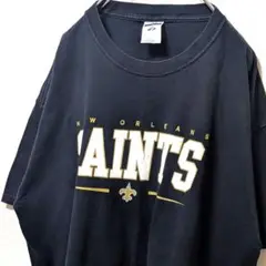 ジャージーズNFLニューオーリンズセインツ ロゴ Tシャツブラック黒XL古着