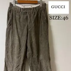 GUCCI(グッチ)90s カットオフ 太畝コーデュロイパンツ/チャコールグレー