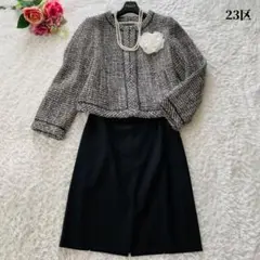 美品ꕥ23区&組曲 ノーカラーツイードジャケット L 入学式 卒業式
