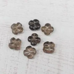 天然石　スモーキークォーツ　クローバー（フラワー）　約11mm　10粒 　特価
