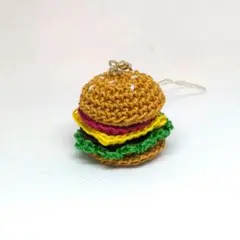 ハンバーガー　あみぐるみ　ストラップ