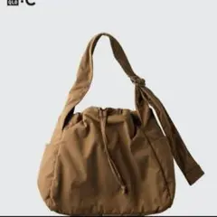 ユニクロC ソフトパフィーショルダーバッグ　ブラウン　新品タグつき