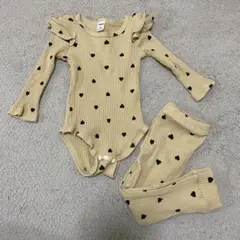 SHEIN 肩フリルリブロンパース パンツ セット