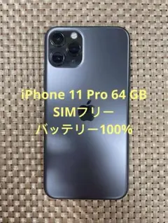 iPhone 11 Pro 64 GB スペースグレイSIMフリー【4102】