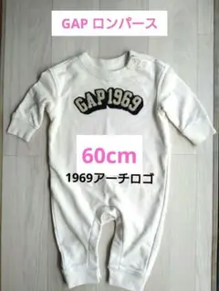 GAP ベビーロンパース 長袖 60cm 1969アーチロゴ