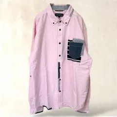 SPLENDID SATISFACTION 長袖シャツ【3L】ピンク　胸ポケット