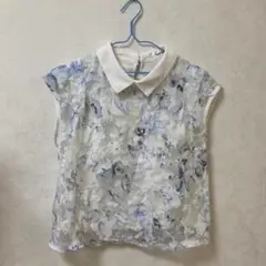 ⭐mysty woman 花柄 ノースリーブシャツ ブラウス Mサイズ 夏 薄手