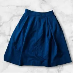 vintage ダークブルー プリーツスカート 9号