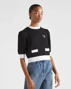PRADA パフスリーブ ニット トップス 黒