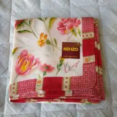 KENZO 花柄 シルクハンカチ 　ピンク