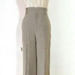 ❤️美品 ミッシェルクラン ベージュ 千鳥格子 チェック柄ワイドパンツ 36・S