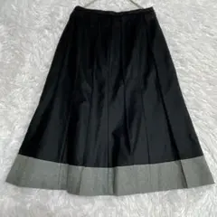 steeplechase 7 日本　ミディアムスカート 黒　グレー　ウール　美品