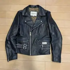 希少♡ JIMSINN 本革ダブルライダースジャケット ベルト スリーブワッペン 希少♡ JIMSINN 本革ダブルライダースジャケット ベルト
