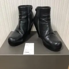 Rick Owens ショート ブーツ 35 ウェッジソール レザー 箱あり