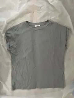シンプルフレンチシルケットトップス　Ｍサイズ　グリーン