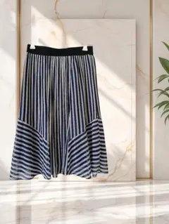 COUP DE CHANCE ネイビー ストライプ スカート新品／匿名配送
