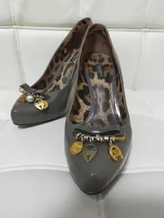 DOLCEu0026GABBANA ダークグレー×ヒョウ柄 パンプス
