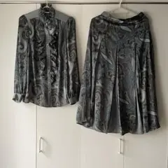 P ソブ sov. ペイズリー 花柄 ブラウス シャツ スカート セットアップ
