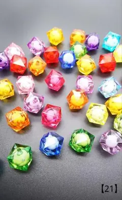 【21】キューブアクリルビーズ 16㎜ 25個 350円