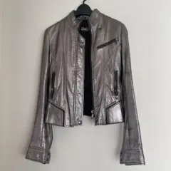 DOLCEu0026GABBANA シルバー レザージャケット