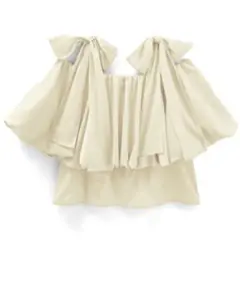 オフショルダーリボンブラウス[fo1932] イエロー　grl