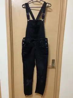 JEANASIS ジーナシス ストレッチスキニーブラックオーバーオール