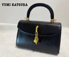 美品♡YUMI KATSURA フォーマル ハンドバッグ 本革レザー ブラック♡