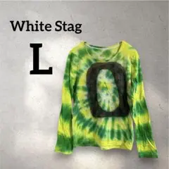 White Stag 【L】長袖Tシャツ グリーン×イエロー