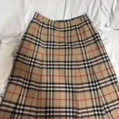 BURBERRY ベージュ チェック柄 プリーツスカート