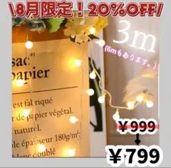 【新品未使用】夏物セール中 LED 6m電飾 キャンプ アウトドア