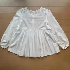 haupia ハウピア　レースギャザーブラウス　七分袖