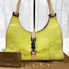 グッチ ジャンボGG ハンドバッグ ジャッキー 希少色 レザー キャンバス