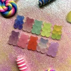 シール　ドロップシール　立体　3D くまグミ　ハンドメイド　10個