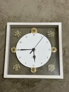 アフタヌーンティー フラワーデザイン掛け時計 木製 30cm