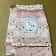 ピンク系 ストライプ 花柄 生地 10×13cm