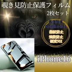 【2枚セット】プライバシー保護★iPhone16 覗き見防止強化ガラスフィルム