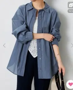 今期コラージュ キュアノス シアーデニムシャツ
