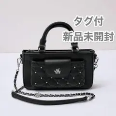 ミシェルマカロン　マルチショルダーポーチ　バッグ　ロゴ　スマホショルダー　黒