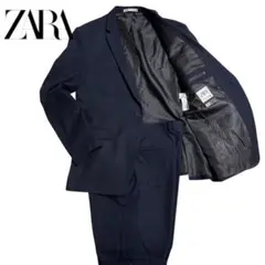 【希少サイズ】ZARA ザラ セットアップ スーツ　ダークネイビー XLサイズ
