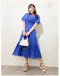 CINEMATIQ 2Wayレースシエナワンピ　ブルー