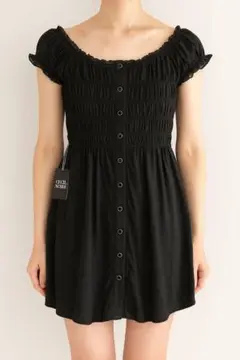 【新品タグ付き】CECIL McBEE ショルダーギャザーチュニック ブラック
