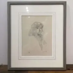 小磯良平 『ブロンド女性肖像画』　肉筆水彩　額装　　　O0405D 2025年最新】小磯良平 水彩画の人気アイテム - メルカリ