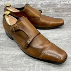 420【人気】KATHARINE HAMNETTモンクストラップ茶24.5cm