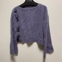 レースアップニット