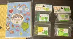 平成レトロ♪ ケロップ テッシュとハンカチ、クリップセット
